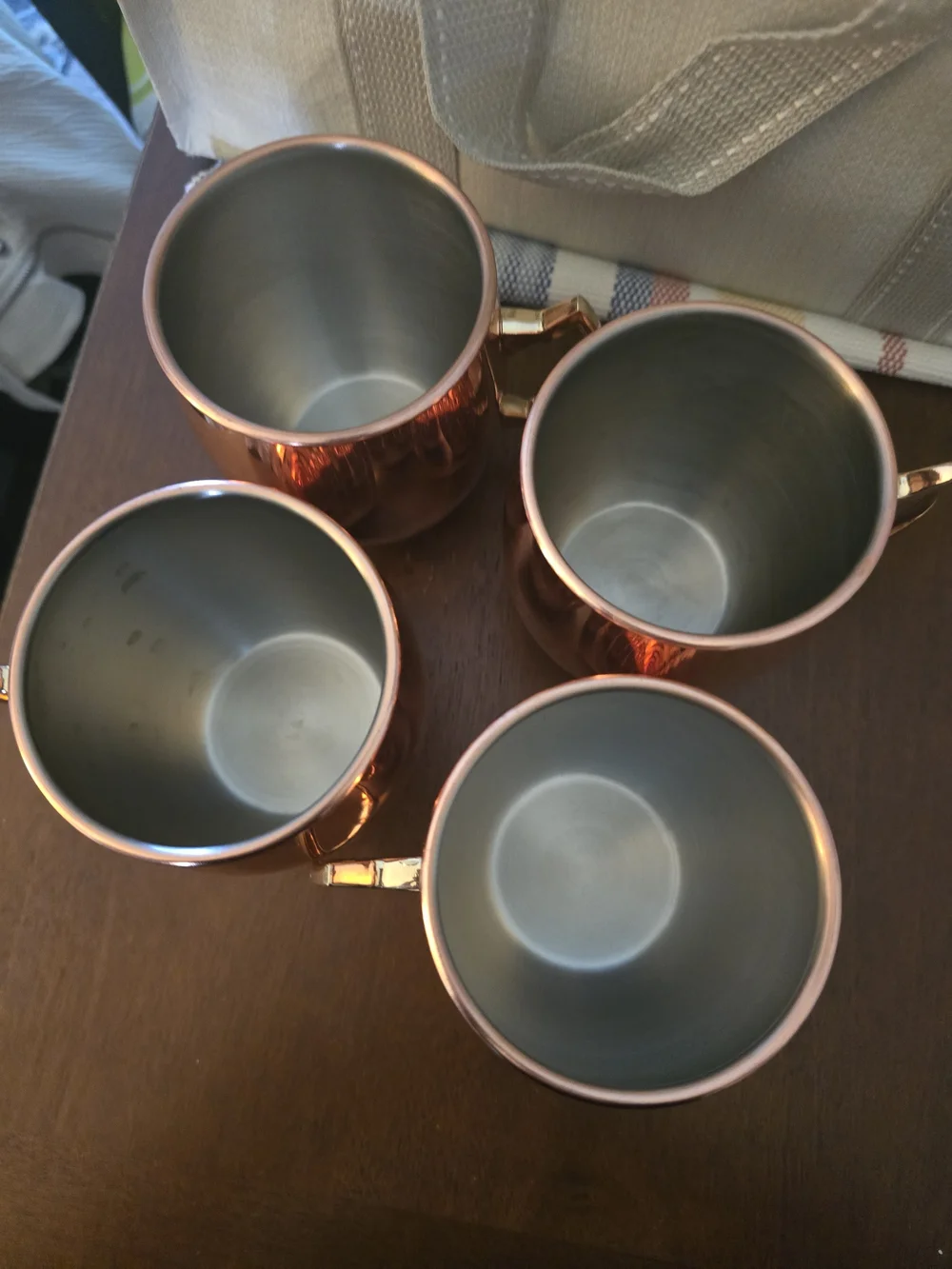 Copper Moscow Mule Mugs with Gold Handles - Set of 4 - Picture 3 of 5